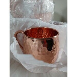 8PACK 16 Oz Handmade Hammered Copper Moscow Mule Mugs Drinking Cup Set